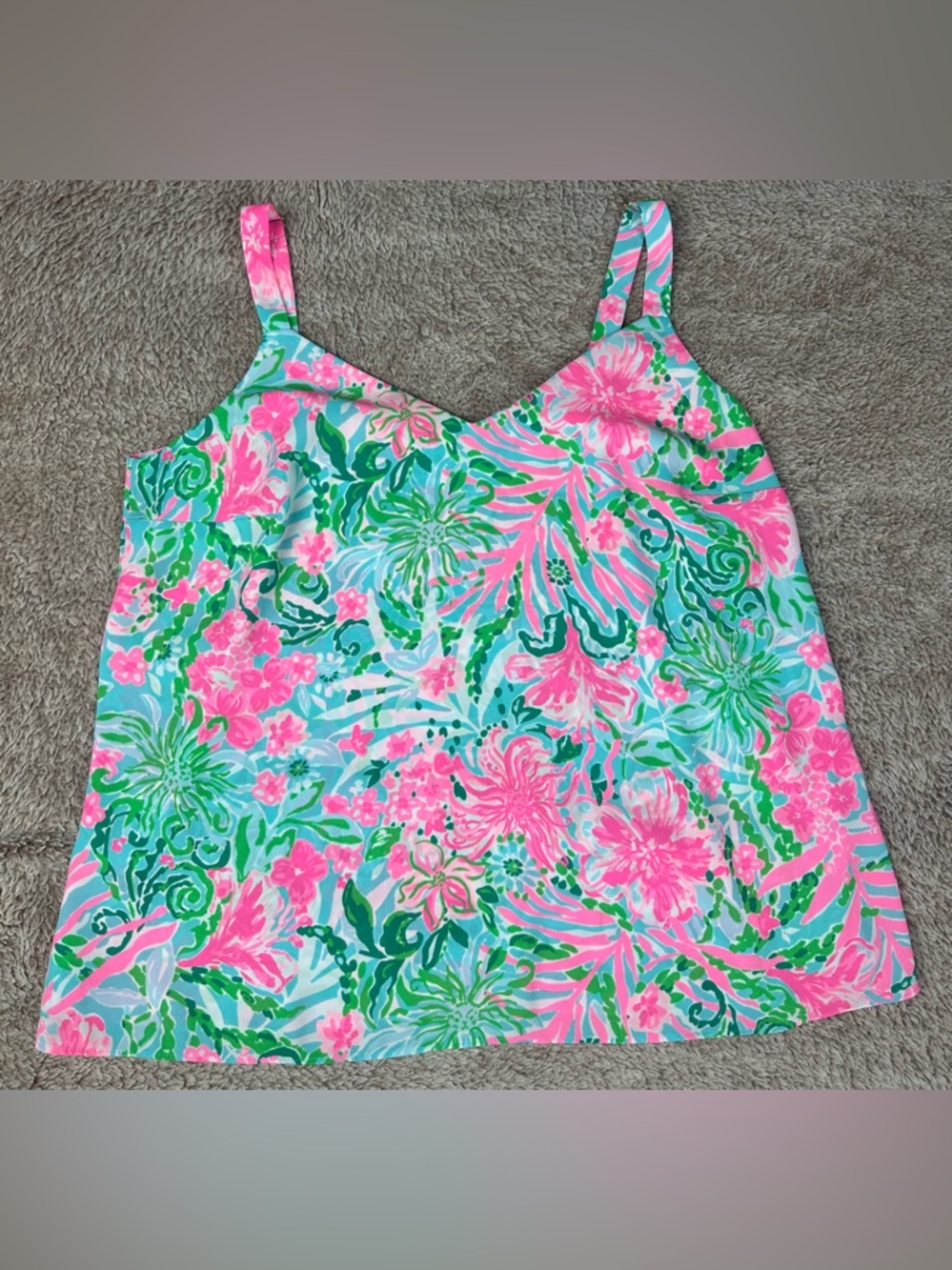 Lilly Pulitzer Nadia Cami Tank Top Blouse Shirt in Leaf It Wild Size M - Picture 10 of 11